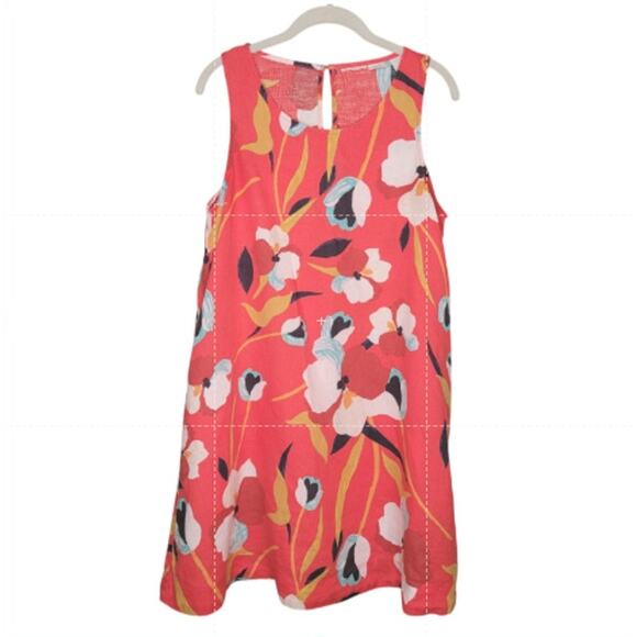 Sigrid Olsen Dresses & Skirts - Sigrid‎ Olsen Linen Tank Dress Women's Size M Colorful Floral Summer Mod Resort